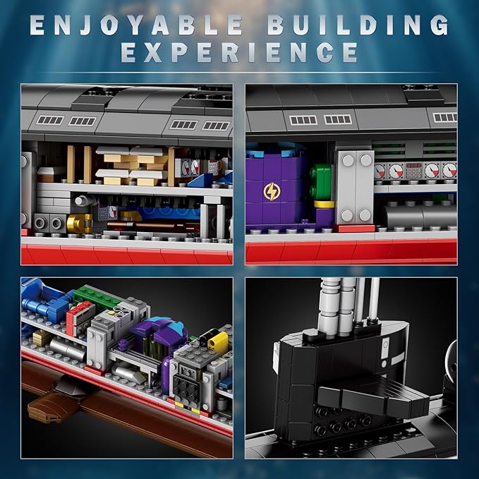 Reobrix Nuclear Submarine Building Sets for Adults, 1:125 Military Los Angeles Class SSN Submarine Model 33049, Striking Display Piece Home Decor, Collectible Submarine Toy Gifts for 14+ (2750 PCS)