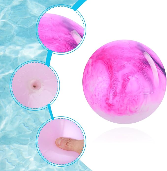 Grevosea 15 Inch Large Bouncy Ball Inflatable Balls Beach Ball Marbleized Bouncy Ball Colorful Cloud Bouncing Balls for Adults Pet Outdoor Summer Beach Party Supplies School Water Fun