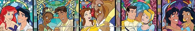 Ceaco Disney Princess Royal Windows Jigsaw Puzzle – 1500 Piece Puzzle for Adults, Stained Glass–Style Princess Artwork, Includes Reference Poster
