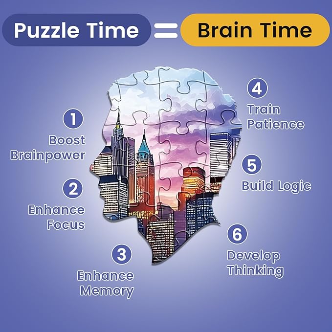 500 Piece Puzzle for Adult,Balcony Sunset Landscape Puzzle for Adult Senior,City Bridge Jigsaw Puzzle with Letters on Back,No Dust,Challenging Family Game Gifts for Friends Men Women Seniors,20.5*15In