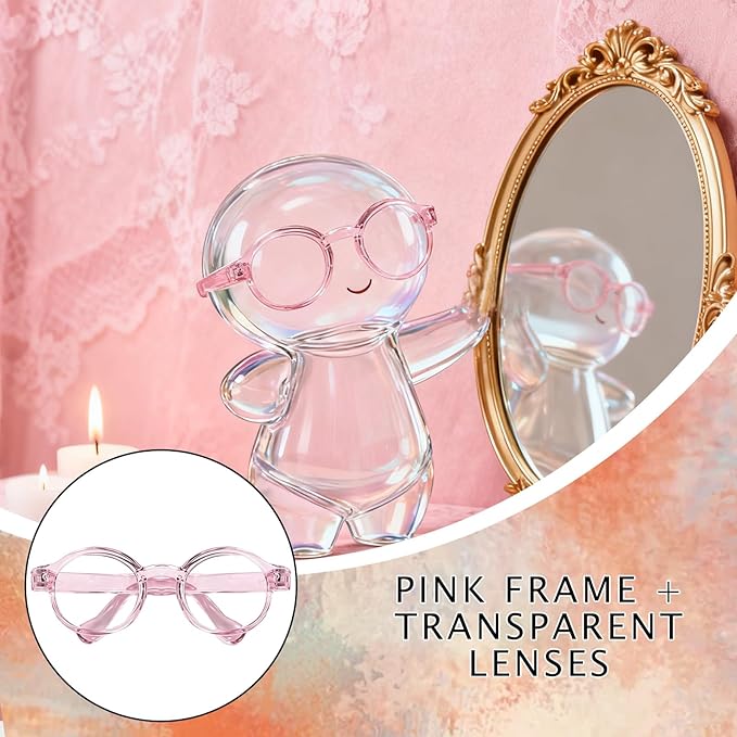 Doll Glasses Accessories for 17cm Dolls,Set of 5 Mini Glasses for 3.94-6.69 Inch (10-17 cm) Doll，lear Lenses, for Crafts, Dolls, Personalized Outfits
