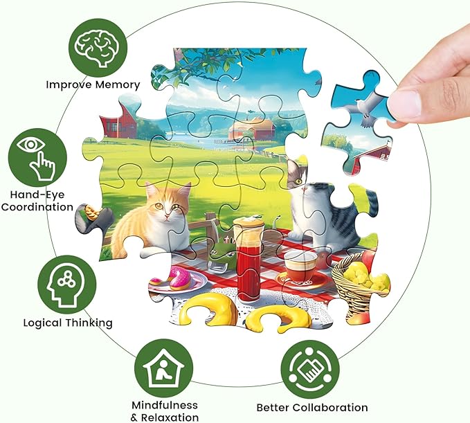 Jigsaw Puzzles 500 Pieces for Adults, Adult Puzzles Cat Puzzle Games Pieces Fit Together Perfectly Difficult Puzzles for Adult Elderly Challenging 20.5 * 15IN