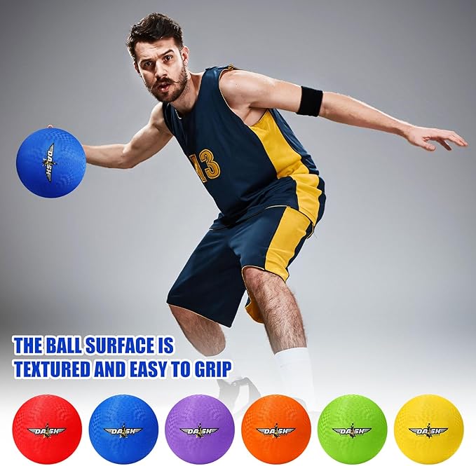 Jerify 8.5 Inches Playground Balls Kickball Bulk, Colorful Inflatable Sports Bouncy Balls, Dodgeball, Kickball for Official Play, and Fun Indoor and Outdoor Toys and Gift