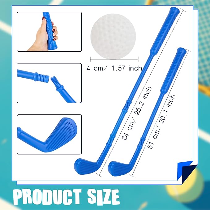 Plastic Mini Golf Clubs for Toddlers Kids Golf Clubs Set for Outdoor Indoor Birthday Christmas Party Gifts, 3 Colors
