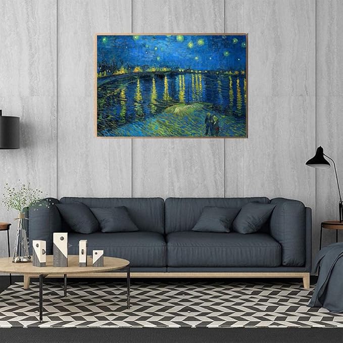 Jigsaw Puzzles for Adults 1000 Piece Starry Night Over the Rhone by Vincent Van Gogh 27.56 x 19.69 Inch Puzzles for Adults Educational Challenge Toy Van Gogh Puzzles 1000 Pieces for Adult