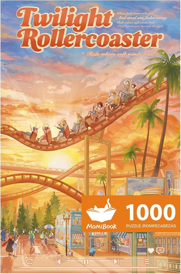 MOMIBOOK Puzzles for Adults 1000 Pieces Jigsaw Puzzles of Sunset Speedster, Painting Image Difficult Challenging Hard Impossible Puzzle Unique Funny Party Christmas Birthday Gifts