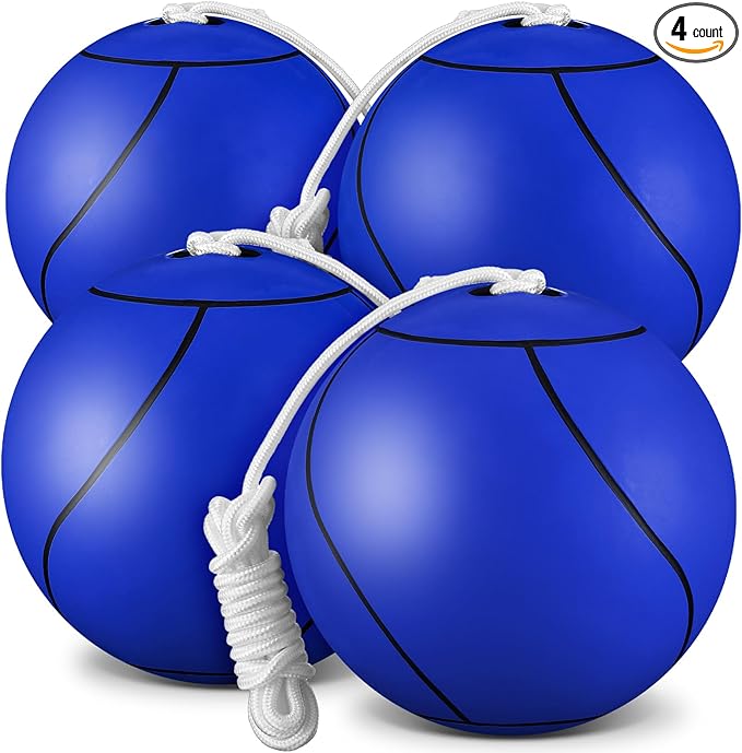Shappy Tetherball Soft Tether Balls and Rope Set Game Replacement Tetherball Set Rubber Tether Ball Equipment for Kids Adults Indoor Outdoor Playground Yard Backyard Play