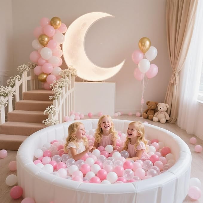 GOGOSO Ball Pit Balls for Toddler, Baby Plastic Playballs Kids Soft Pastel Pelotas Non-Toxic BPA-Free 2pink+White+Clear 50 Balls