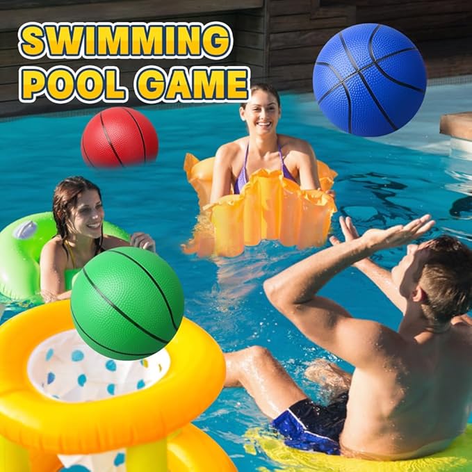8.6 inch Basketball Toy for Kid Toddler Teen, Soft Ball for Basketball Hoop Shot Trainning, Size 7 Waterproof Basketballs for Swimming Pool, Sports Toy for Indoor Outdoor Water Games Pool Summer Party