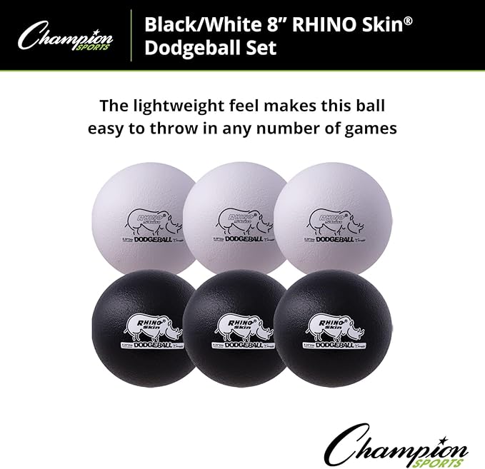 Champion Sports® Rhino Skin® Low Bounce Dodgeball Sets & Singles for Playground, PE, Backyard & League Games – Team Sports Equipment for Youth & Adults