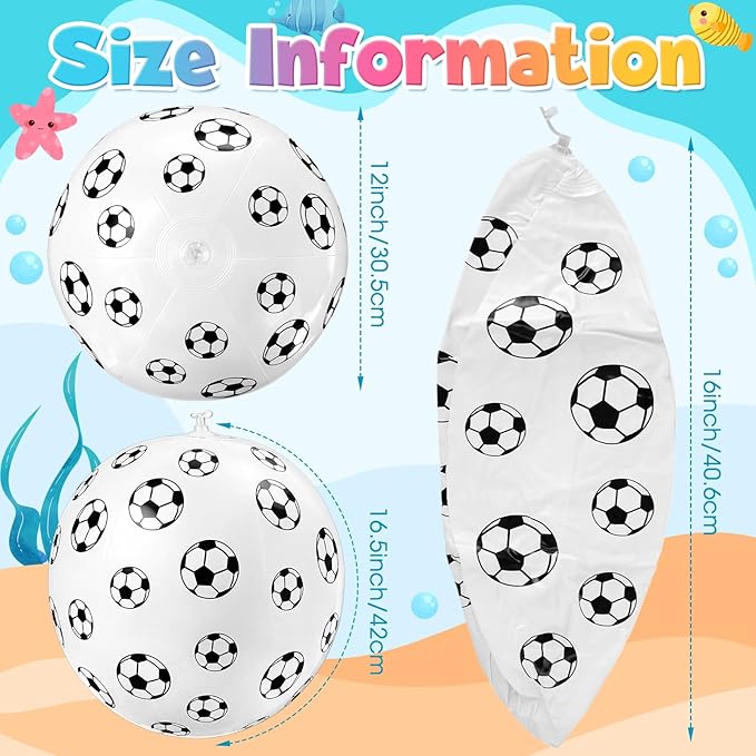 Lewtemi Inflatable Beach Balls Large Sport Ball Pool Toys for Birthday Summer Beach Water Games, Themed Party Decorations Party Favors