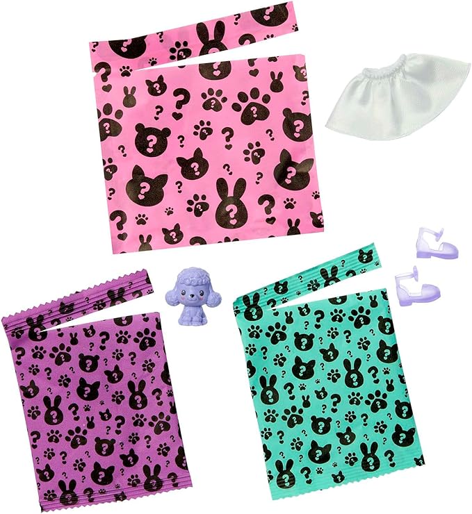 Barbie Cutie Reveal Chelsea Doll & Accessories, Poodle Costume & 6 Surprises Including Color Change, Cozy Cute Tees Series