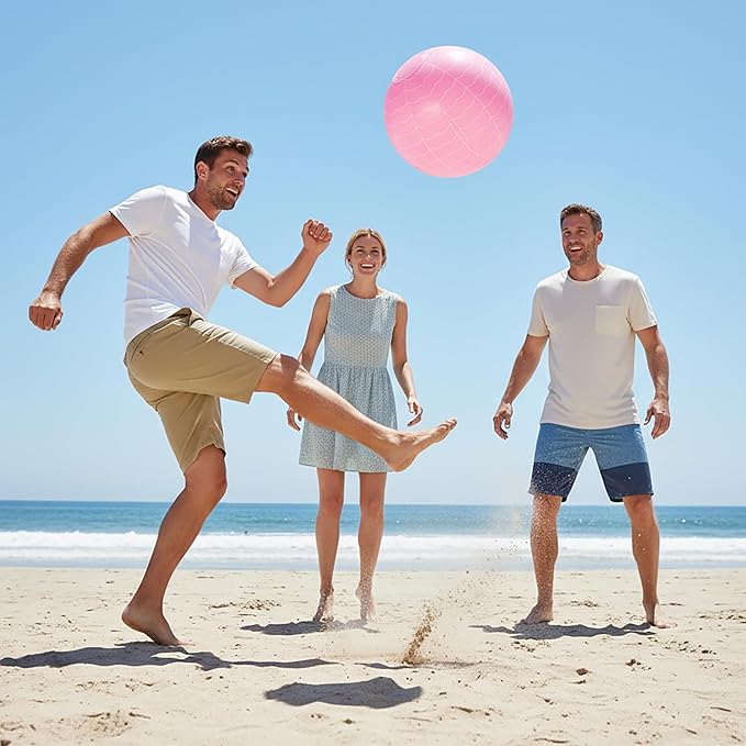 12 Pack Beach Ball Set, Reusable Colorful Inflatable Ball with Vacuum Storage Bag for Pool Party, Beach Games