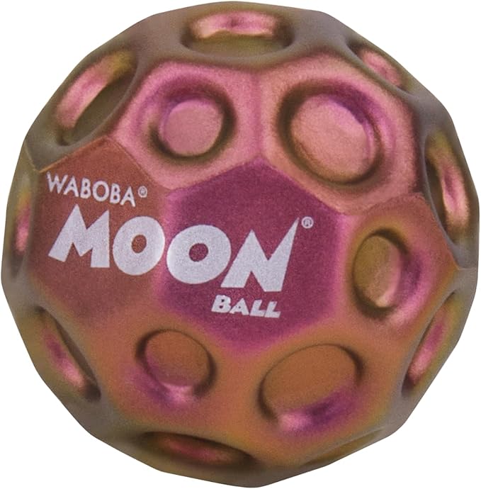 Waboba Metallic Moon Ball Red- Hyper Bouncy Ball - All Ages Extreme Bounce and Fun - Perfect for Active Play and Outdoor Games