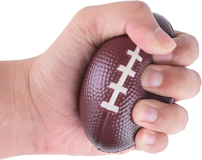 Super Z Outlet Mini Foam Sports Balls for Kids Adults Mini Baseball Football Basketball Soccer Stress Bulk Toy Game Party Decoration Relaxable (Football) - Pack of 12