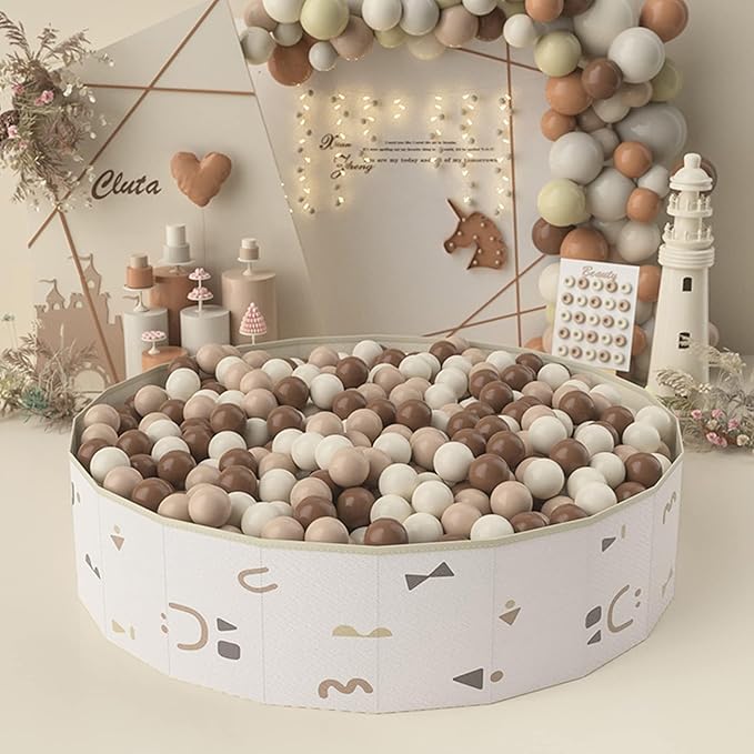 GOGOSO Ball Pit Balls for Toddlers Phthalate-Free BPA-Free Non-Toxic Crush Proof Soft Plastic Play Balls Baby Kids Shape Tent Pool Playhouse Playpen Party Decor,Coffee Brown Beige,50PCS