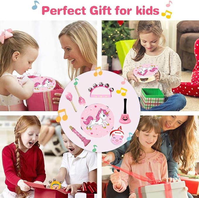 Kids Musical Instruments Sets, 12pcs Wooden Percussion Instruments Toys Tambourine Xylophone for Kids Playing Preschool Education, Early Learning Musical Toys for Boys Girls Chrismas Thanksgiving Gift