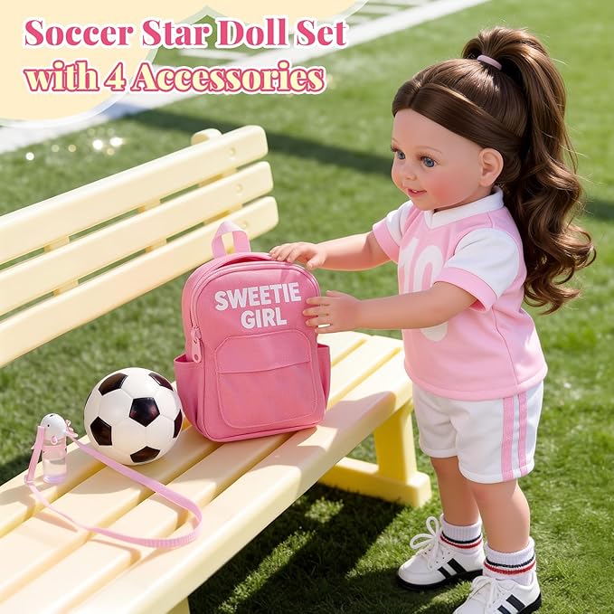 BABESIDE American Realistic Baby Doll Girl, 16 Inch Pretend Play Dolls Set, Real Life Baby Dolls Complete with Clothes and Toy Accessories for Kids Age 3+