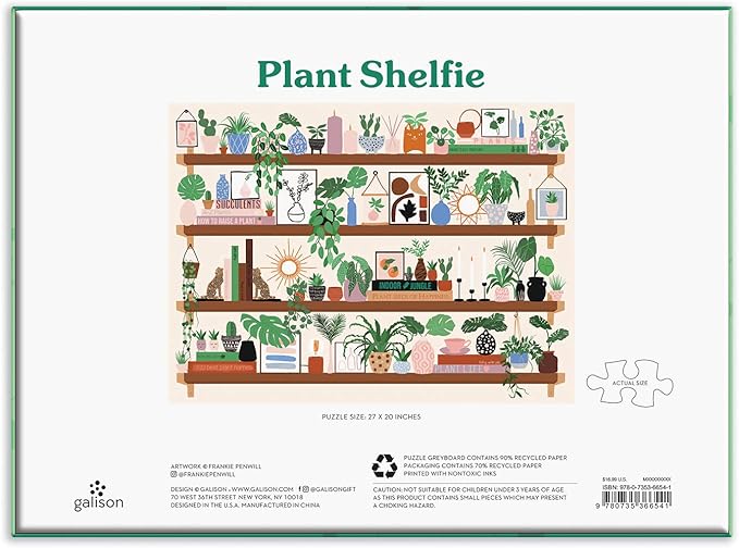 Galison Plant Shelfie 1000 Piece Puzzle Artic