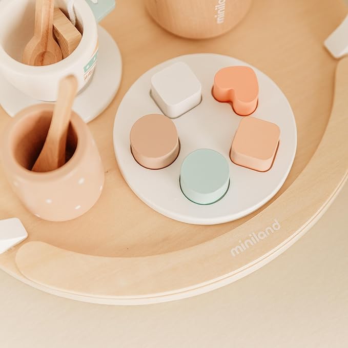 Miniland Doll Wooden Tea Set - Quality, ECO, Imaginative