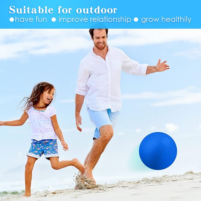 Yunsailing 24 Pack Dodgeballs Bulk 6 Inch Operation Christmas Playground Balls Rubber Bouncy Inflatable Kickball with Pump for Kids Adult Outdoor Handball Game Christian Donation Gift (Blue)