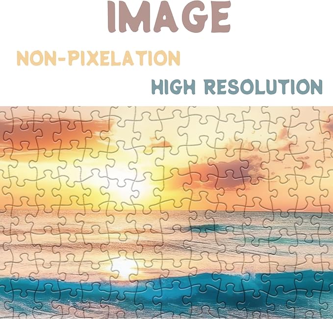 Sunset Beach Puzzles for Adults 1000 Pieces, Ocean Landscape Scenic Jigsaw Puzzles, Nature Sea View Art Puzzles