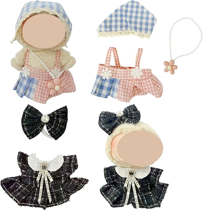 Ezcora Clothes for Doll, 6 Pack Doll Outfits for 17cm Doll, Perfect for Play and Display, Accessories for Doll's Collectors, (No Dolls) (Elegant Dress)