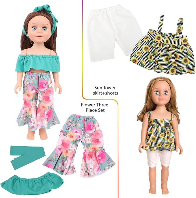 10 Sets of 18 Inch American Doll Clothes, Including 10 of Doll Clothing Dress Outfits for Gift Dolls, Birthday Gifts for Kids