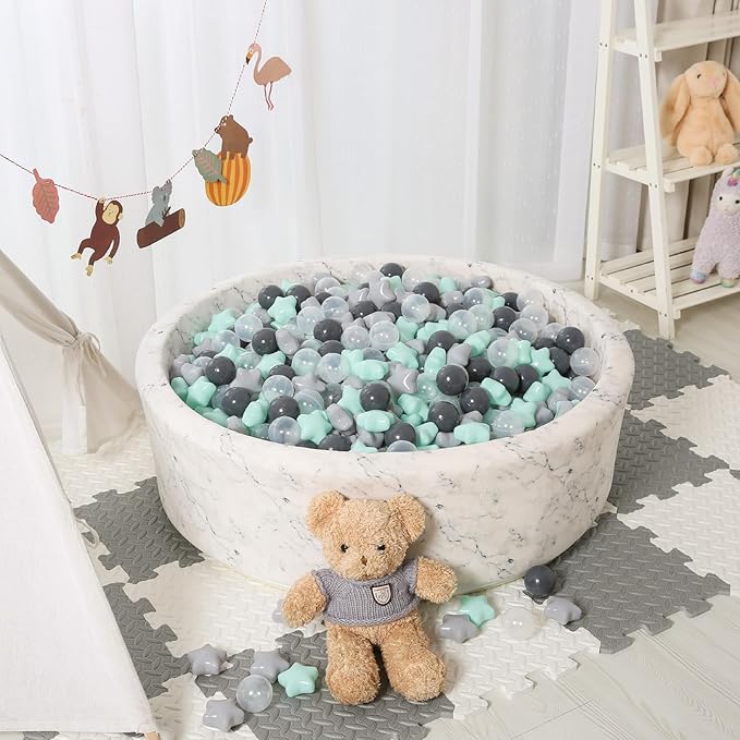 STARBOLO Star Ball Pit Balls - 100pcs Crush Proof Plastic Children's Toy Star Ball Ocean Balls for Birthday Parties Game Pool,2.2'' Balls and 2.55'' Stars