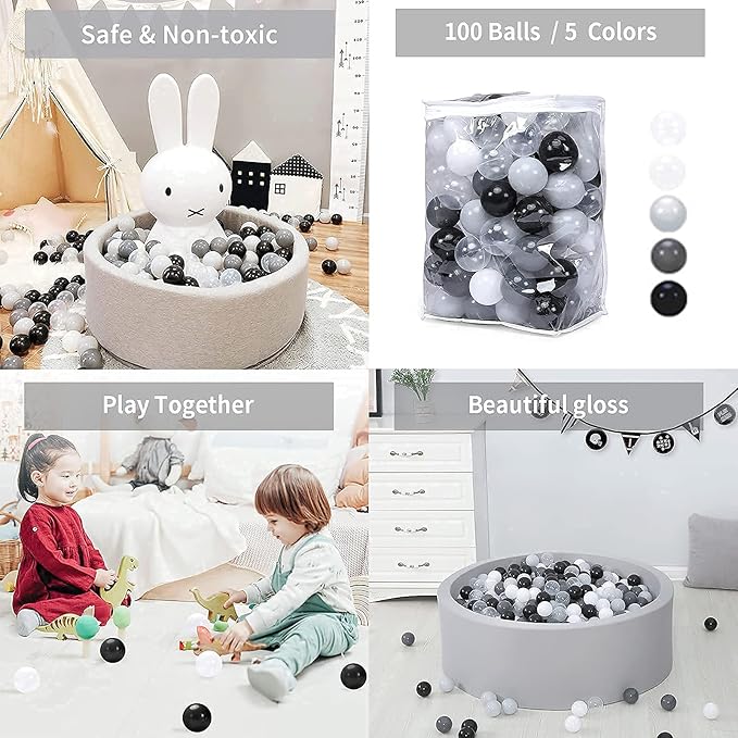 STARBOLO Ball Pit Balls for Toddlers Phthalate Free BPA Free Non-Toxic Crush Proof Play Balls for Toddlers Kids Pool Playhouse Pack of 100 200 500