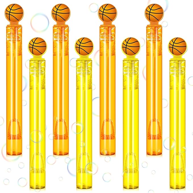 24 Pcs Basketball Bubble Wands Basketball Themed Party Favors Birthday Bubble Wand Bulk for Outdoor Summer Classroom Party Supplies Kids Goodie Bags Filler