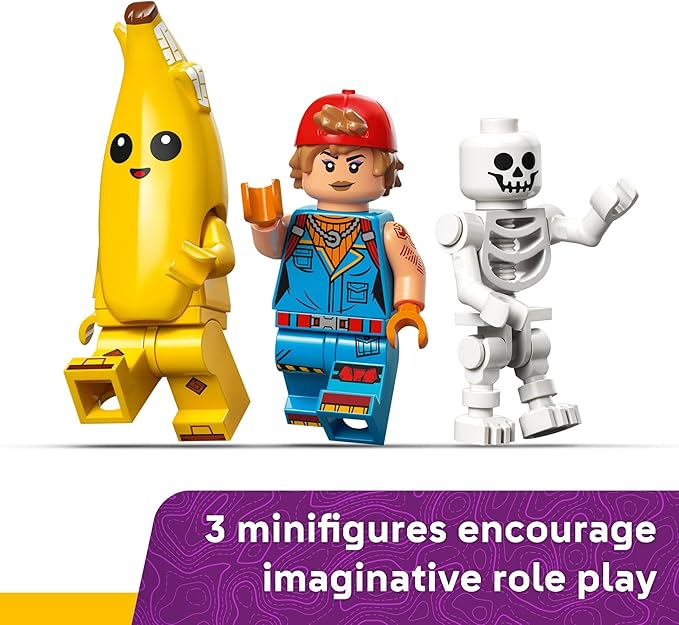 LEGO Fortnite Peely & Sparkplug’s Camp Kids Toy - Pretend Play and Video Game Building Set for Girls & Boys, Ages 7+ - Fortnite Toy Figures Peely, Sparkplug, & More - Gift Idea for Birthdays - 77075