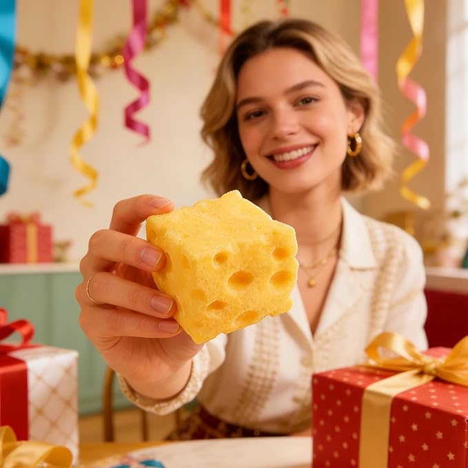 Yellow Cheese Squeeze Toy,Soft Novelty Toy, Rebounding Sensory,Help for Relax,Focus, Sensory Cheese for & Adults, Food Theme Cheeese Cubes Squiishy Toys,Stress Balls for Adults