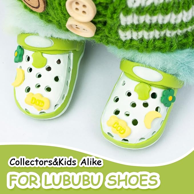 Doll Shoes, Premium Fashion Shoes for 17 Cm Doll Accessories, Doll Dress Up Decoration Accessories Wings (Green