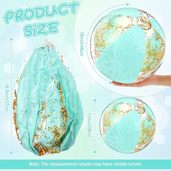 12 Pcs 16 Inch Inflatable Beach Balls Bulk Jumbo Pastel Inflatable Decorated Ball with Macaron Color PVC Party Ornaments for Summer Birthday Party Decoration(Green)