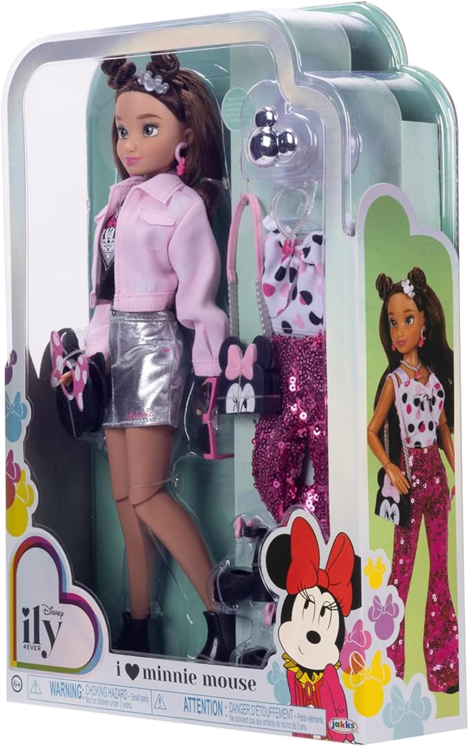 Disney ILY 4ever Fashion Dolls Inspired by Minnie 11.5" Tall with 13 Points of Articulation, Glittery Mickey Ring Included for You!