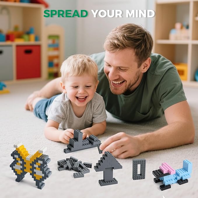 500 Piece Classic Building Bricks and 1 Gray Baseplate, 2x4 Bricks Bulk Creative Building Toys, Blocks Bulk for Kids Ages 6+, Dark Gray(Small Bricks, 1.25x0.62x0.47 in)