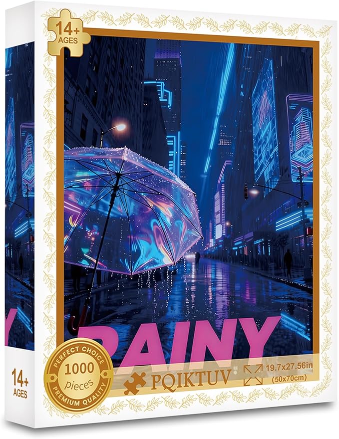 Puzzles for Adults 1000 Piece Jigsaw Puzzles with Letters on Back Impossible Challenge Puzzle Rainy Day Interlock Perfectly No Dust Wall Deko Fun Gift(27.56x19.7 Inch)