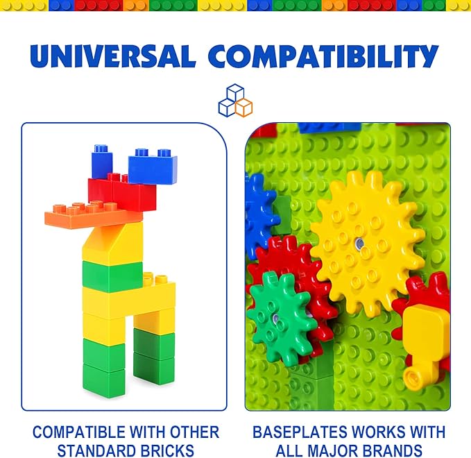aotipol Building Blocks for Kids Toddlers Including a Baseplate, 101-piece Large Classic Building Bricks Set for Kids of All Ages, Basic STEM Toys Gift, Compatible with All Major Brands