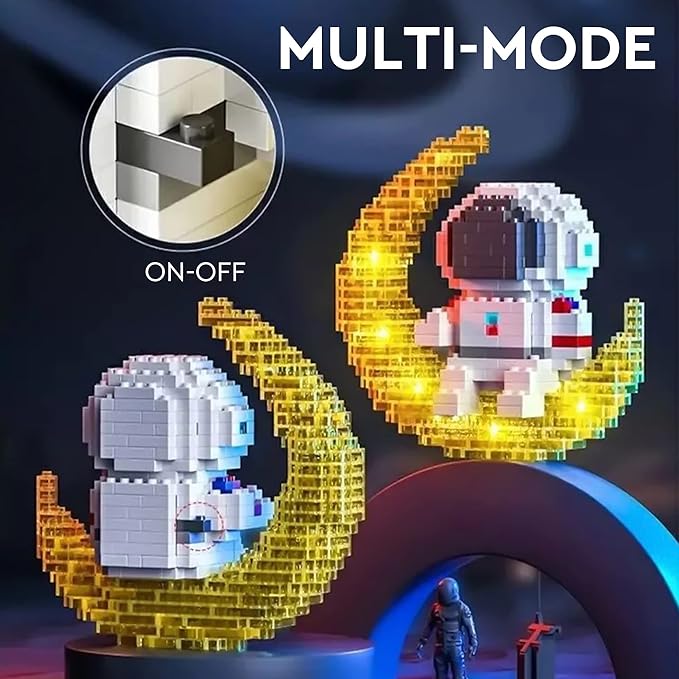 Finger Rock Astronaut Mini Building Sets for Adults, Micro Blocks Cool Small Toys Building Kit, Coolest Gifts for Teen 12+ Boys Girls to Build - Compatible with Nano(388 PCS)