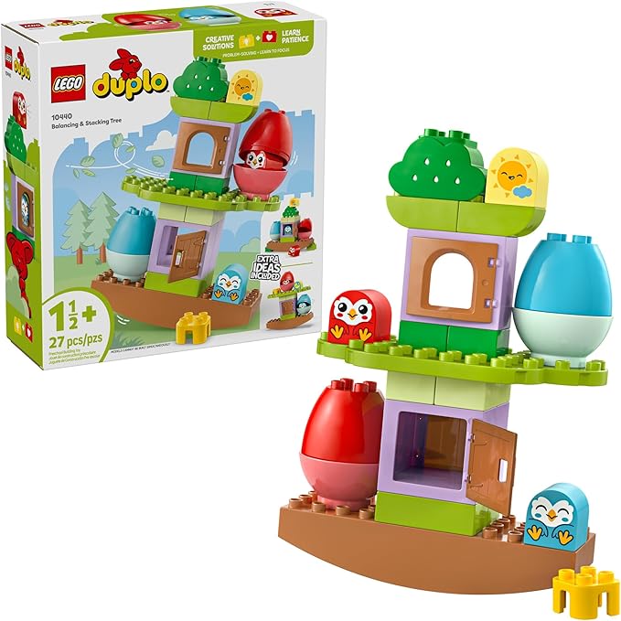 LEGO DUPLO My First Balancing & Stacking Tree Building Toy Playset - Gift for Easter for Toddlers - Learning & Educational Toy for Boys and Girls, Ages 1.5+ - 10440