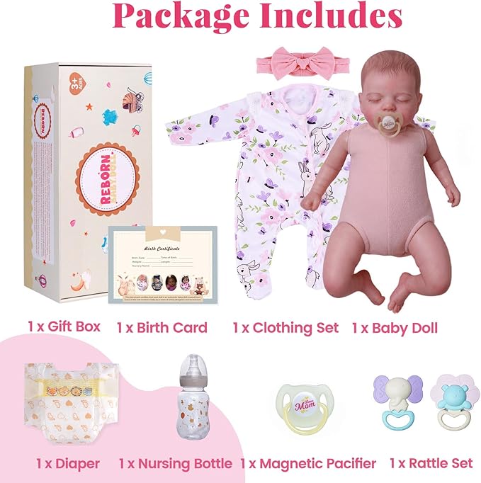 BABESIDE Lifelike Reborn Baby Dolls Girl - 20 Inch Realistic Newborn Baby Dolls with Poseable Body, Real Life Baby Dolls with Accessories for 3+ Year Old Girls Gifts, Pretend Play, Collection