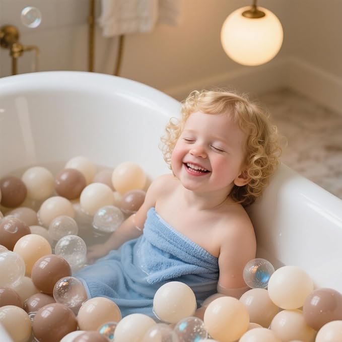 GOGOSO Ball Pit Balls for Toddlers Phthalate-Free BPA-Free Non-Toxic Crush Proof Soft Plastic Play Balls Baby Kids Shape Tent Pool Playhouse Playpen Party Decor,Coffee Brown Beige,50PCS