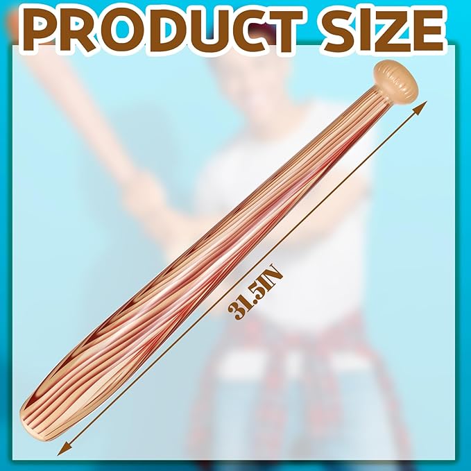 Sotiff 6 Pcs Inflatable Baseball Bat Blow up Baseball Ball Sports Themed Inflatable Bat Blow up Party Favors Summer Beach for Birthday Carnival