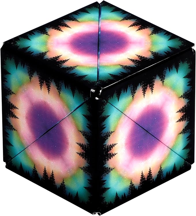Shashibo Shape Shifting Box - STEM Fidget Toy with Ultra Strong Magnets - Sensory Puzzle Cube Transforms Into 100+ Shapes, Easter Basket Stuffers Gift for Kids, Teens, and Adults (Moon)