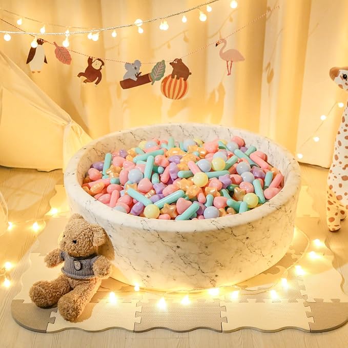 STARBOLO Ball Pit Balls for Toddlers - Macaron Gold 500 Count Ball Pit Balls Crush Proof Plastic Toy Balls for Toddlers Ball Pits, Ball Pit Play Tent, Baby Pool Water Toys,500pcs