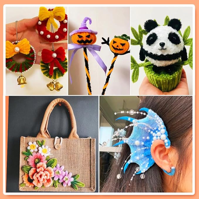 GAGANIU 500pcs Pipe Cleaners, Pipe Cleaners for Crafts, Craft Supplies Multicolor Chenille Stems for Art&Craft Christmas DIY Projects(Golden Glitter)