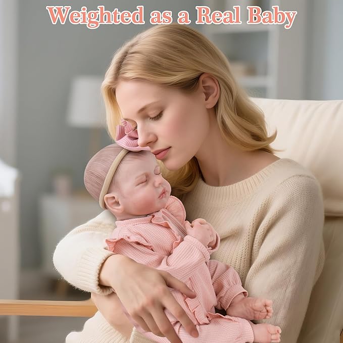 Aori Lifelike Reborn Baby Dolls - 20-Inch Realistic Newborn Real Life Baby Girl Doll with Poseable Limbs and Feeding Kit, Set for Kids 3+