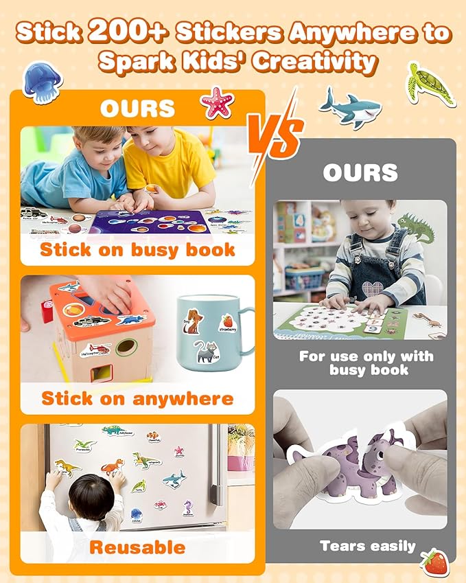 Montessori Preschool Busy Book for Toddlers - Activity Books for Kids Ages 3-5 - Preschool Learning Activities - Workbook Activity Binder - Autism Sensory Toys - Gifts for 3 4 5 6 Year Old Boys Girls