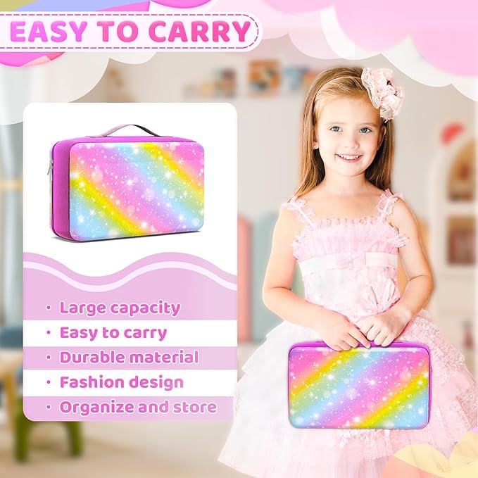 Stylish Travel Case for 12 Inch Fashion Dolls - Storage Solution with Pockets for Doll Accessories - Best for On-The-Go Travel (2-Starlit Sky)